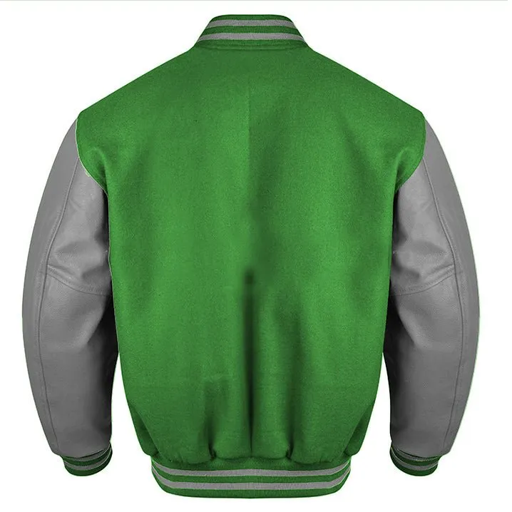 Varsity Jacket - Forest Green Gray