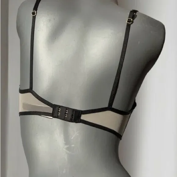 Victoria Secret Luxe Dragon Lace Bra Unlined Balconette Nude Lingerie 36C Nee