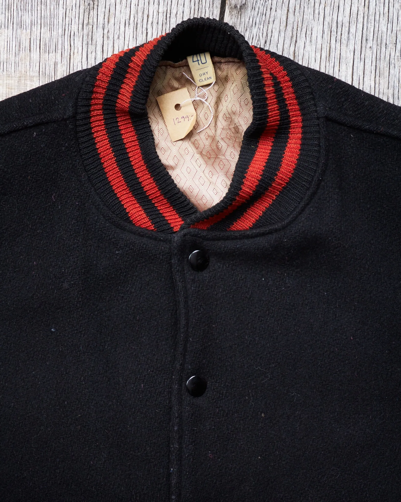Vintage Made In USA Butwin Leather Sleeves Varsity Jacket Size 40