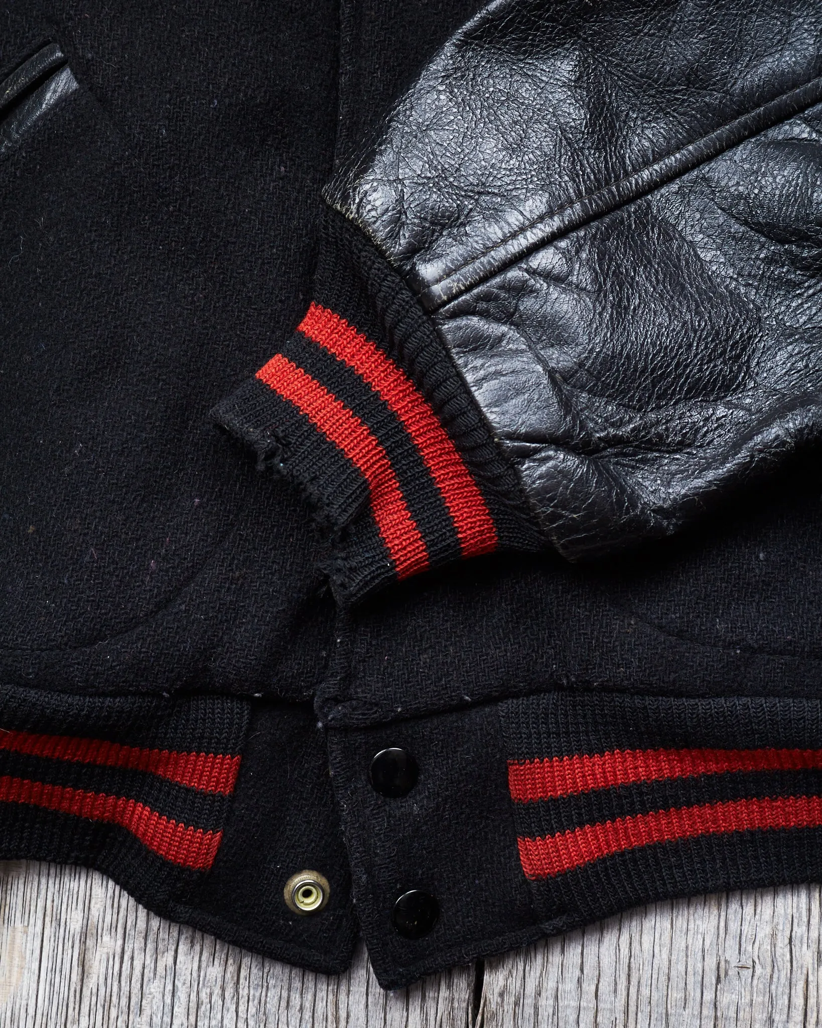Vintage Made In USA Butwin Leather Sleeves Varsity Jacket Size 40