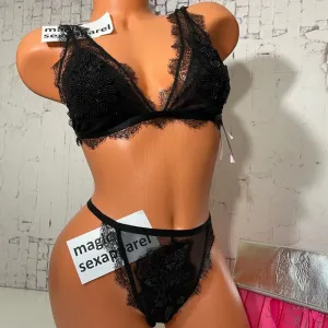 VS LUXE XS M L XL BEADED EMBELLISHED BRA PANTY SET