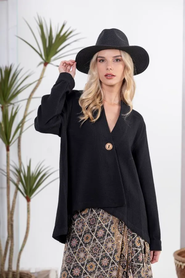 Waffle Jacket - Black