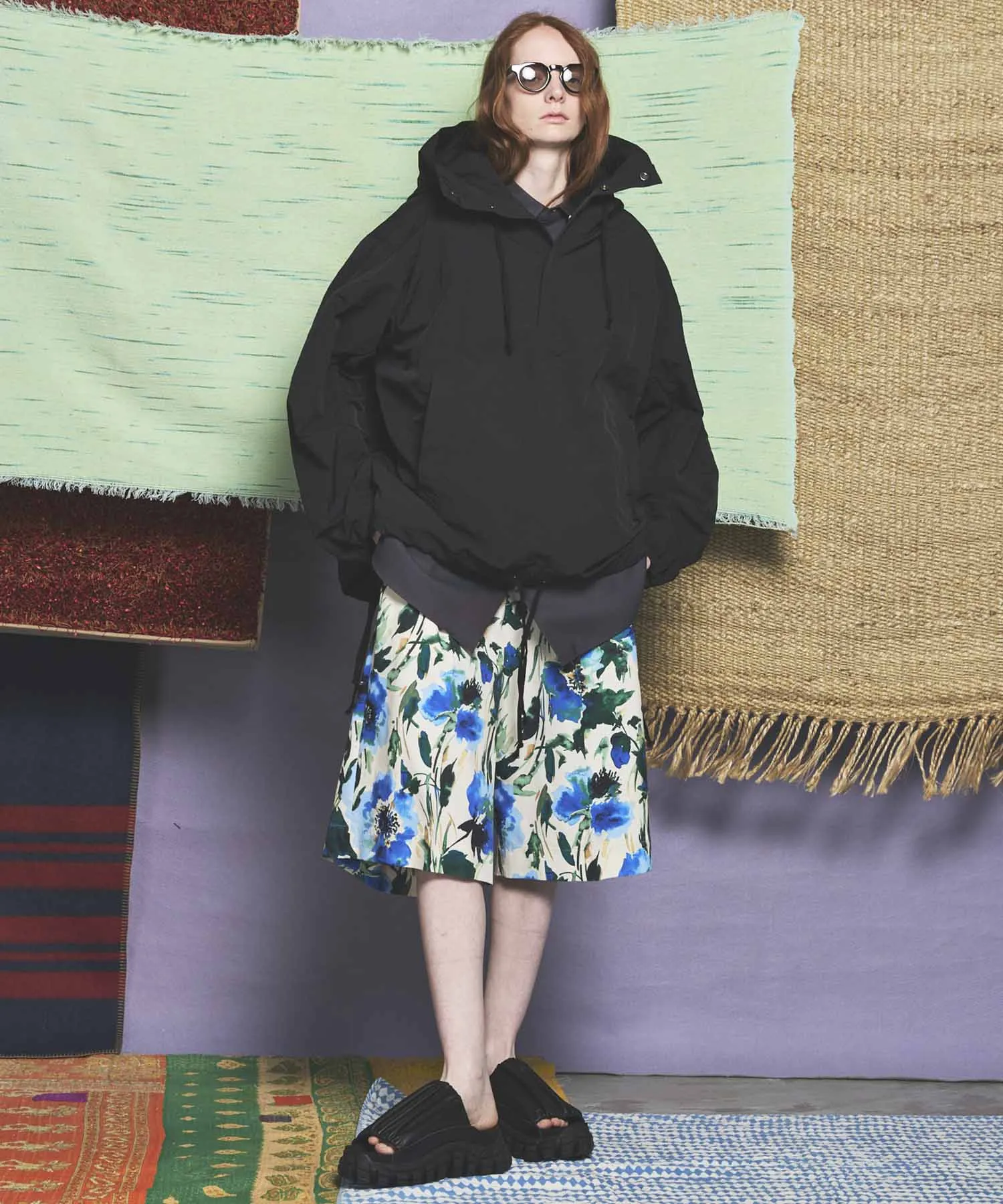 Washed Nylon Prime-Over Anorak Hoodie