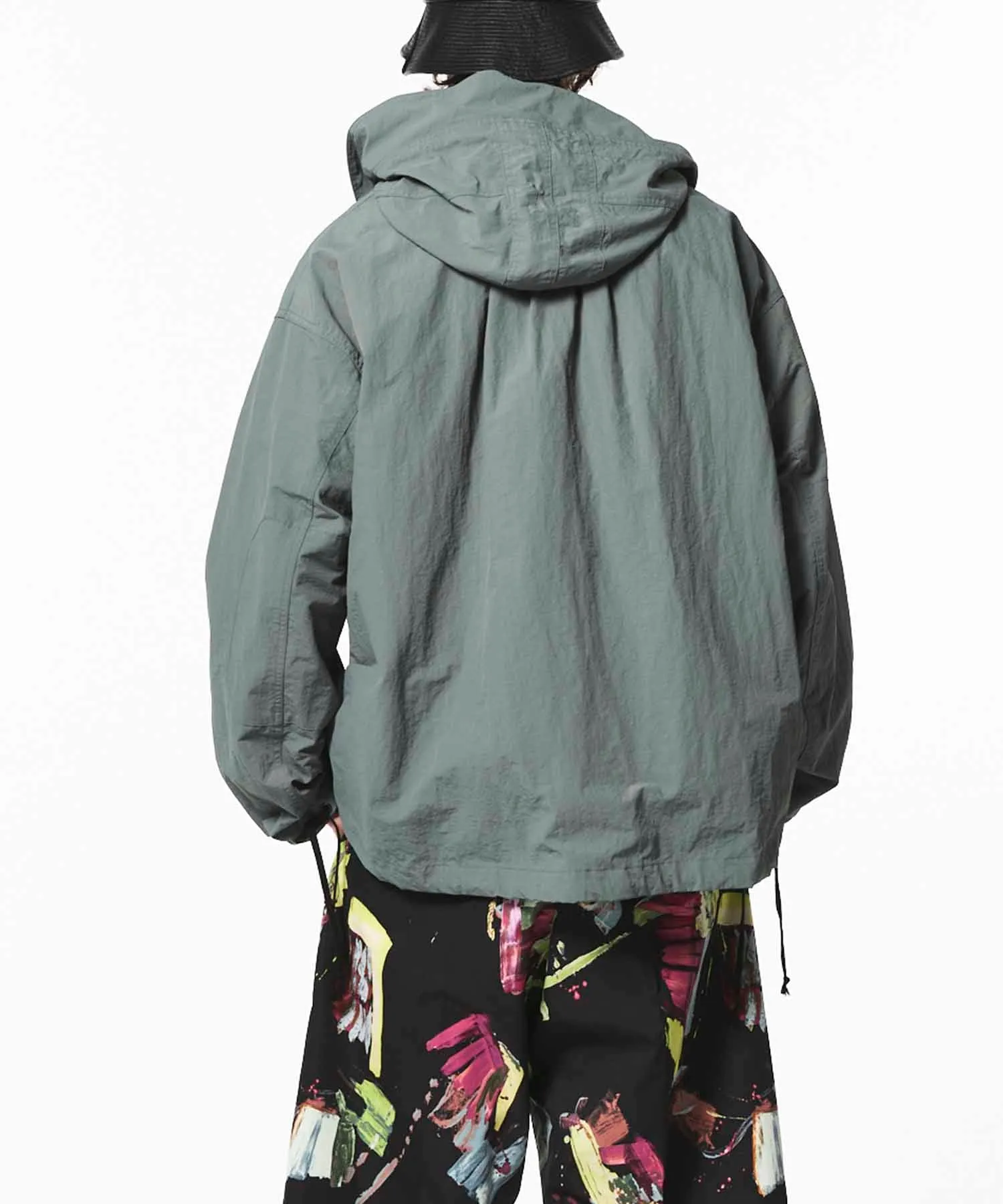 Washed Nylon Prime-Over Anorak Hoodie