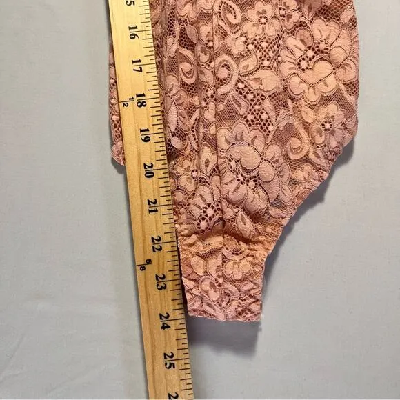 We Are HAH Comin in Haht Lace one-piece bodysuit Sz XS in Pink Nude color