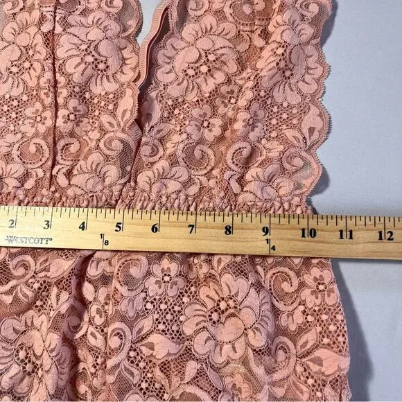 We Are HAH Comin in Haht Lace one-piece bodysuit Sz XS in Pink Nude color