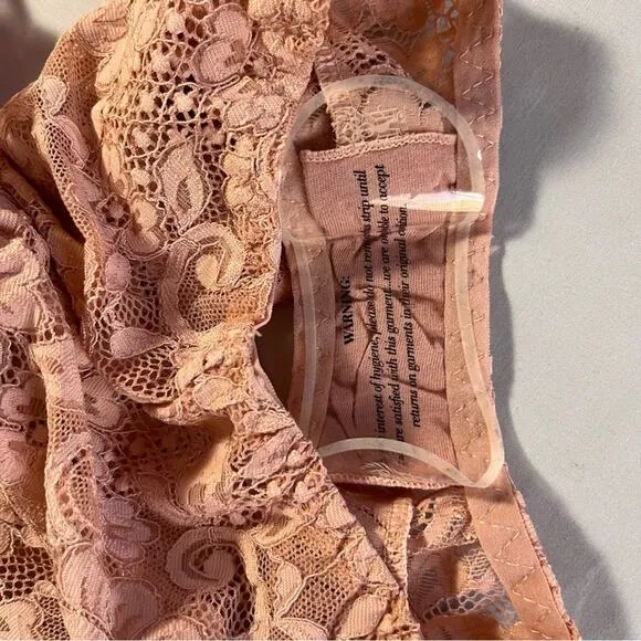 We Are HAH Comin in Haht Lace one-piece bodysuit Sz XS in Pink Nude color
