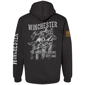 Winchester Legend - Legend Rider Flag - Fleece Pullover Hoodie - Made in USA