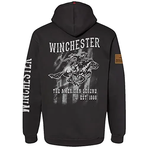 Winchester Legend - Legend Rider Flag - Fleece Pullover Hoodie - Made in USA