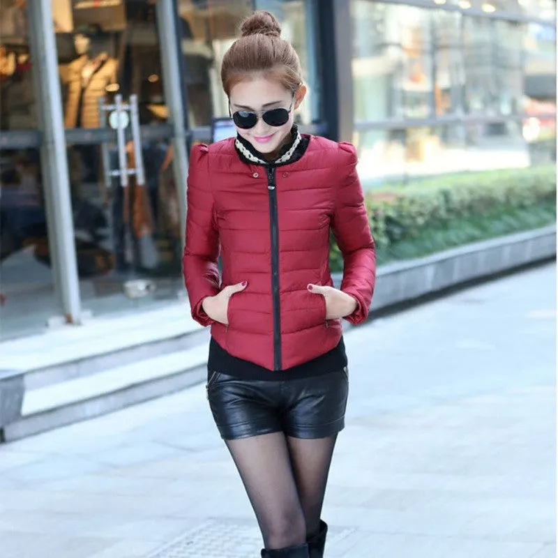 Women Coat Short Thick Jacket Slim Hood Down Parkas Black Plus Size NW