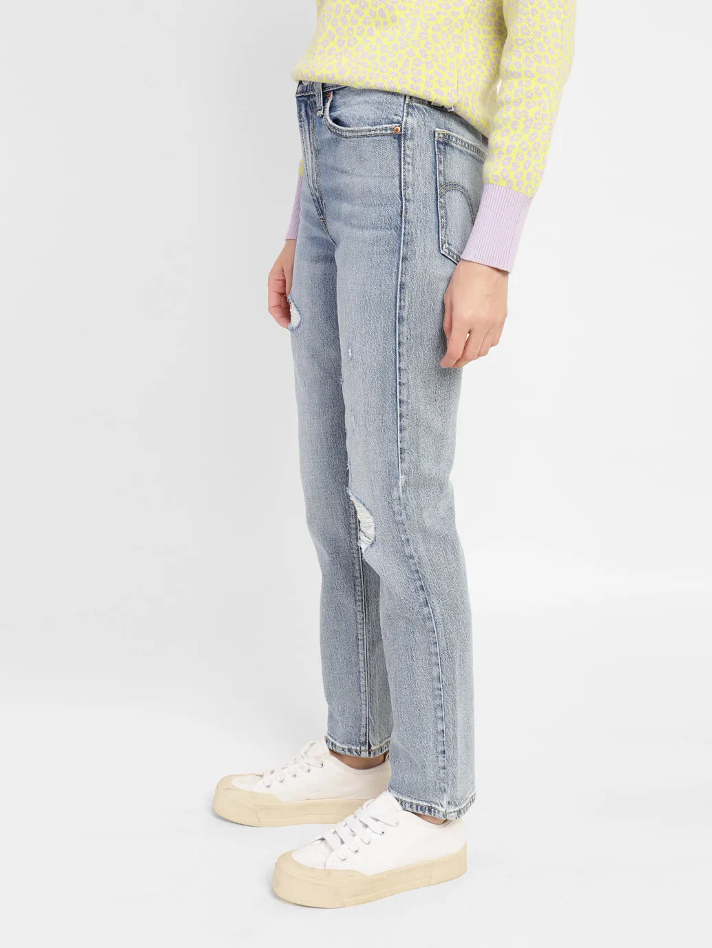 Women's 70s Blue Wideleg Fit High Rise Jeans