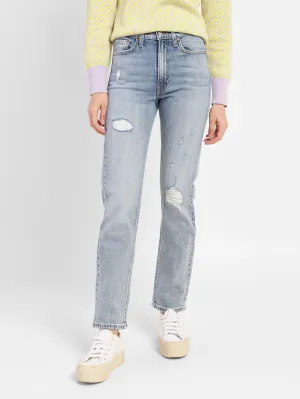 Women's 70s Blue Wideleg Fit High Rise Jeans