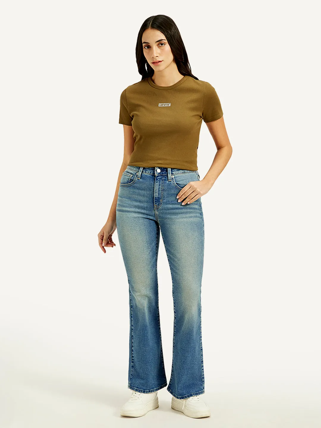 Women's 726 Blue Flared Fit High Rise Jeans