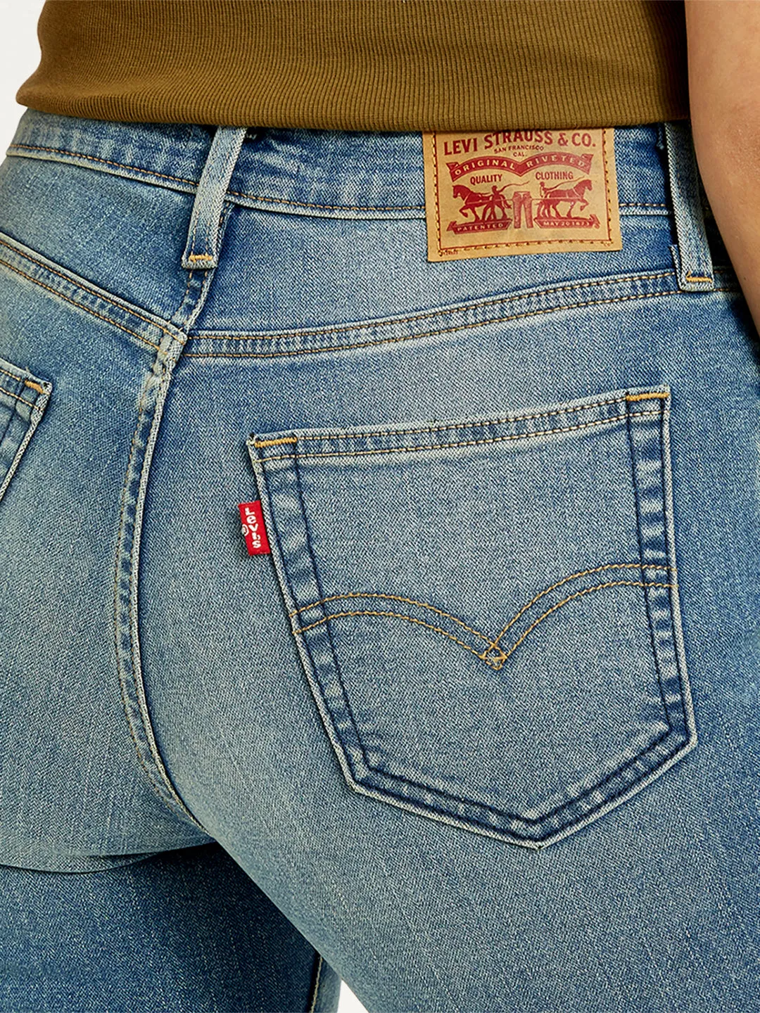 Women's 726 Blue Flared Fit High Rise Jeans