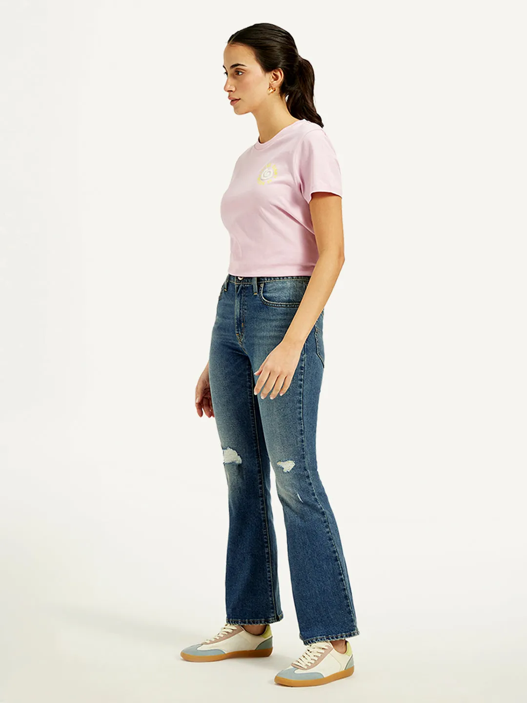 Women's 726 Blue Flared Fit High Rise Jeans