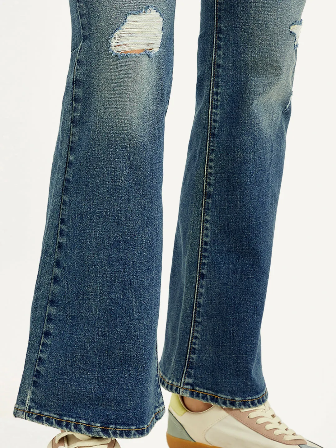 Women's 726 Blue Flared Fit High Rise Jeans