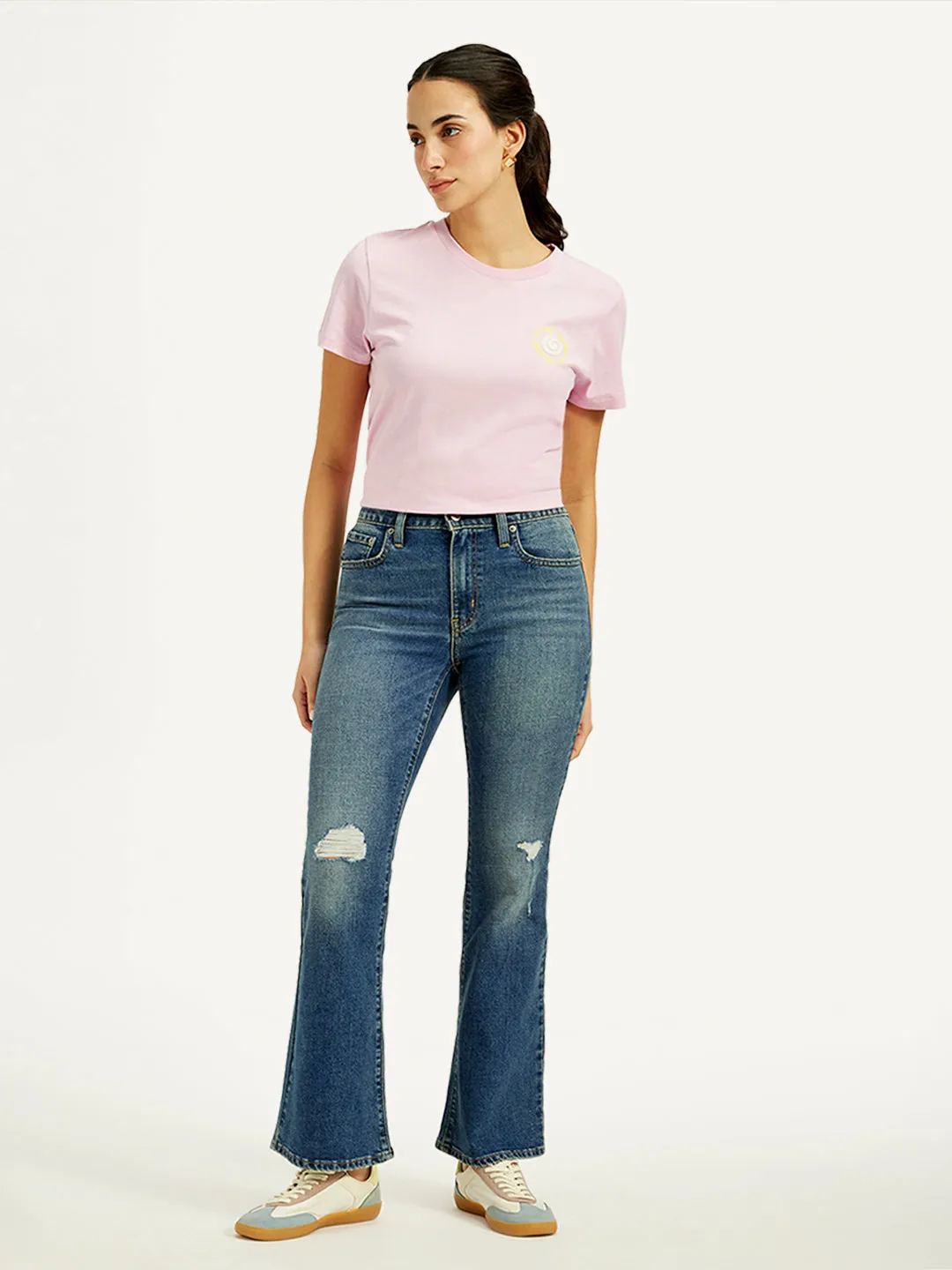 Women's 726 Blue Flared Fit High Rise Jeans