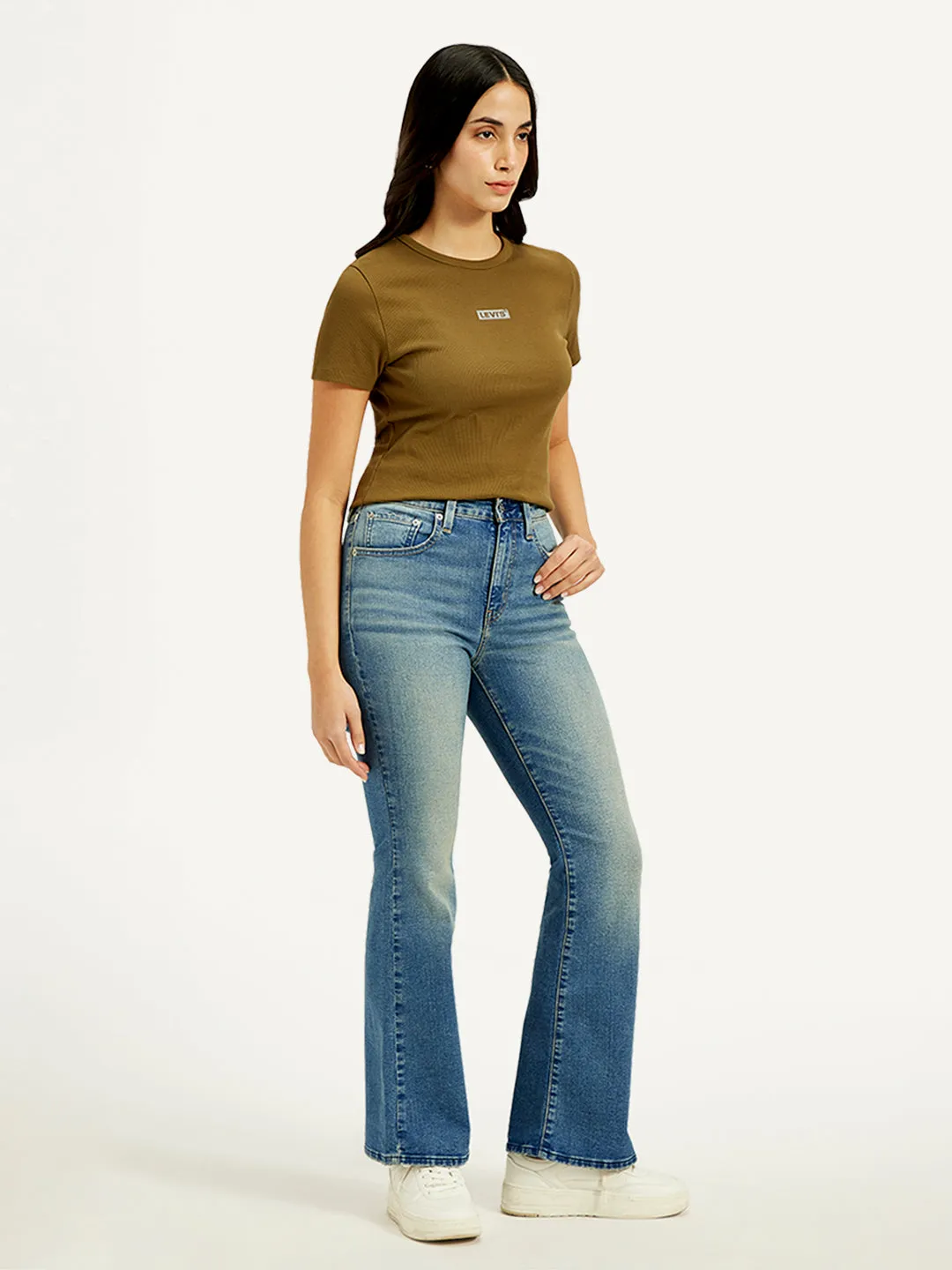 Women's 726 Blue Flared Fit High Rise Jeans