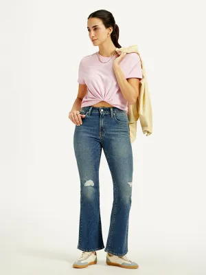 Women's 726 Blue Flared Fit High Rise Jeans