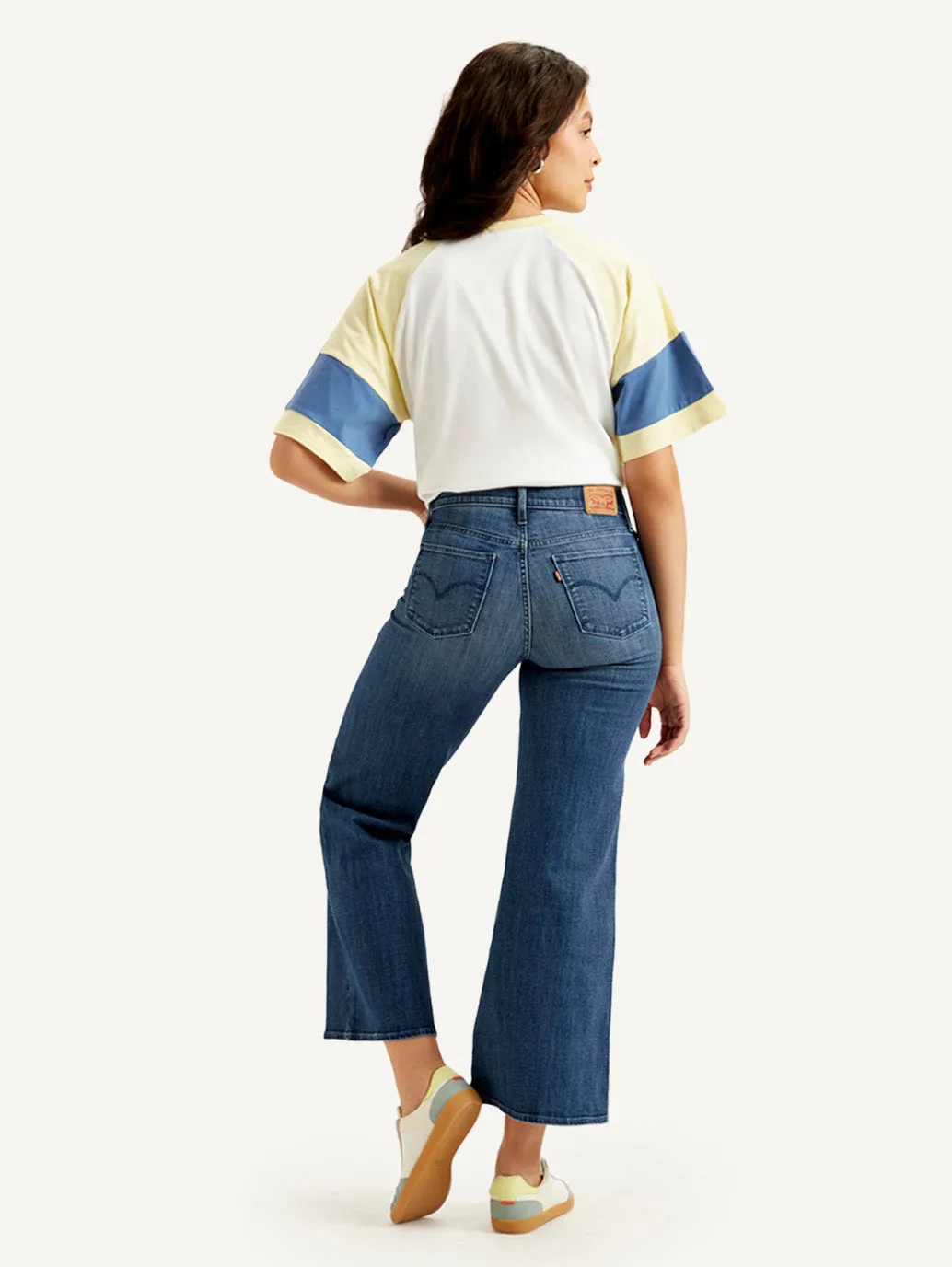 Women's Blue Flared Fit High Rise Jeans