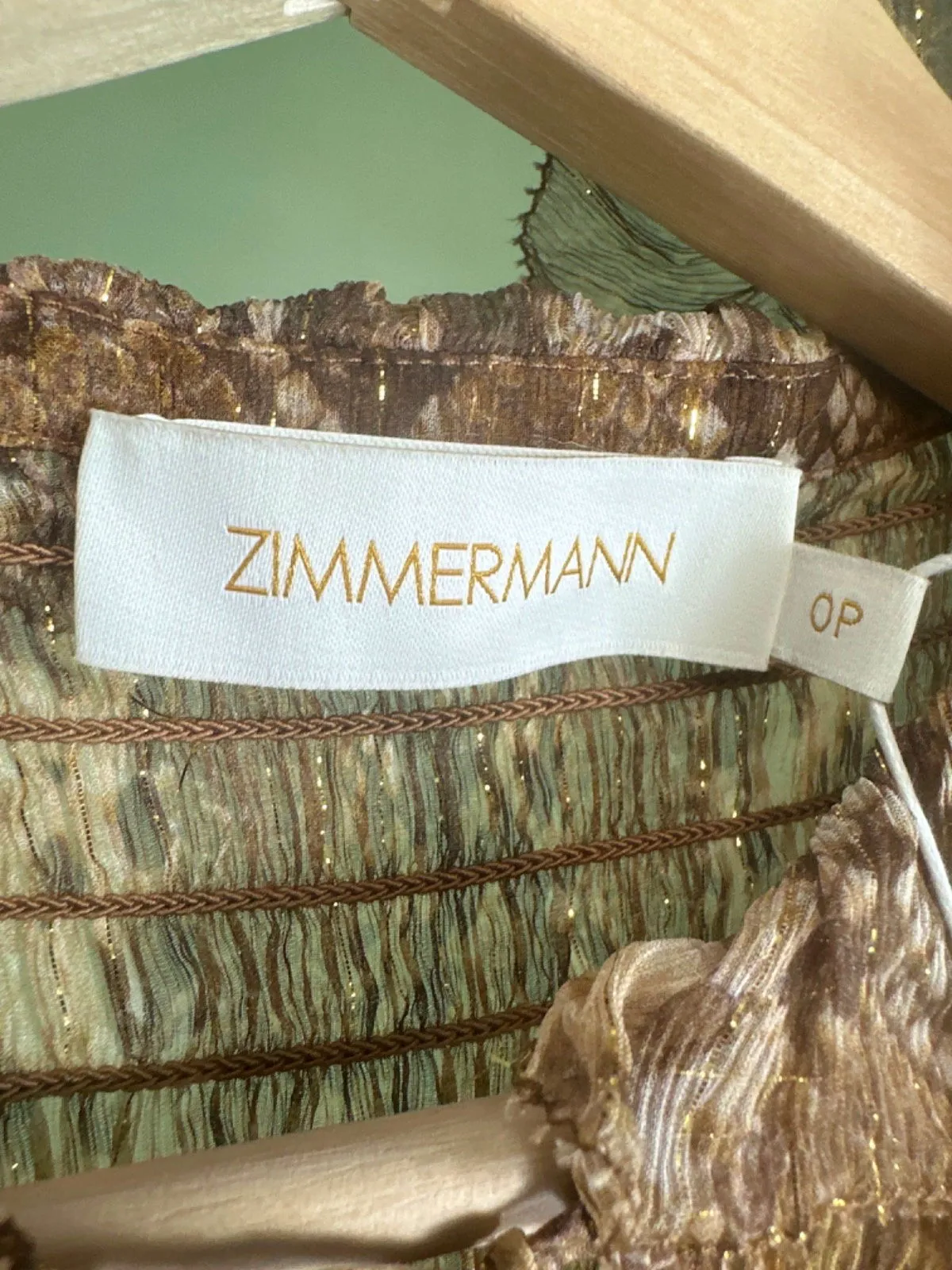 Zimmermann Gold Python Botanica Python Swing Blouse UK 6