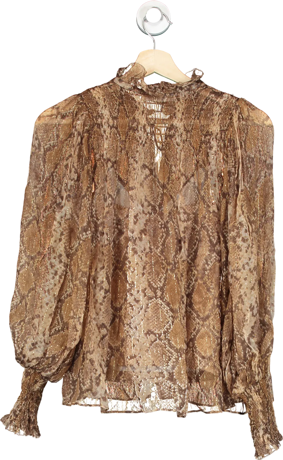 Zimmermann Gold Python Botanica Python Swing Blouse UK 6